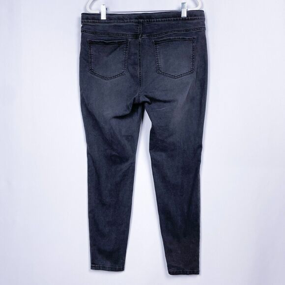 J. Jill 5 Pocket Leggings Jeans‎ Size 12 Gray Faded Black Stretch Denim Mid Rise - Picture 8 of 16